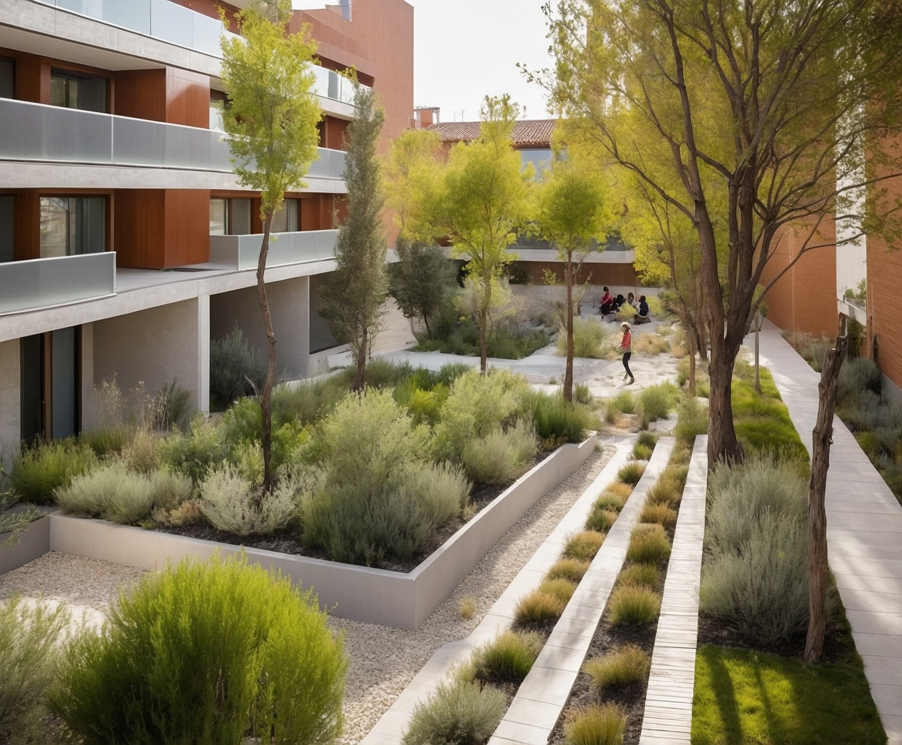 Transformación de jardín urbano ecológico