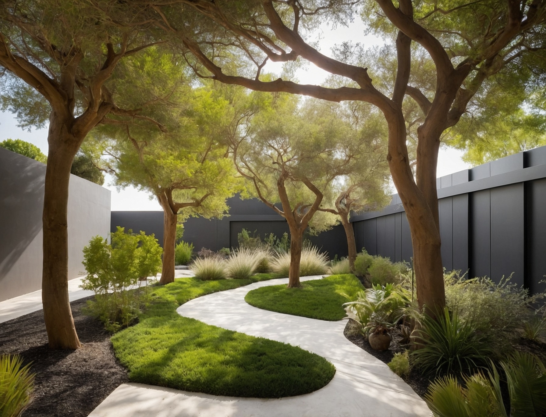 Jardín ecológico elegante y sostenible